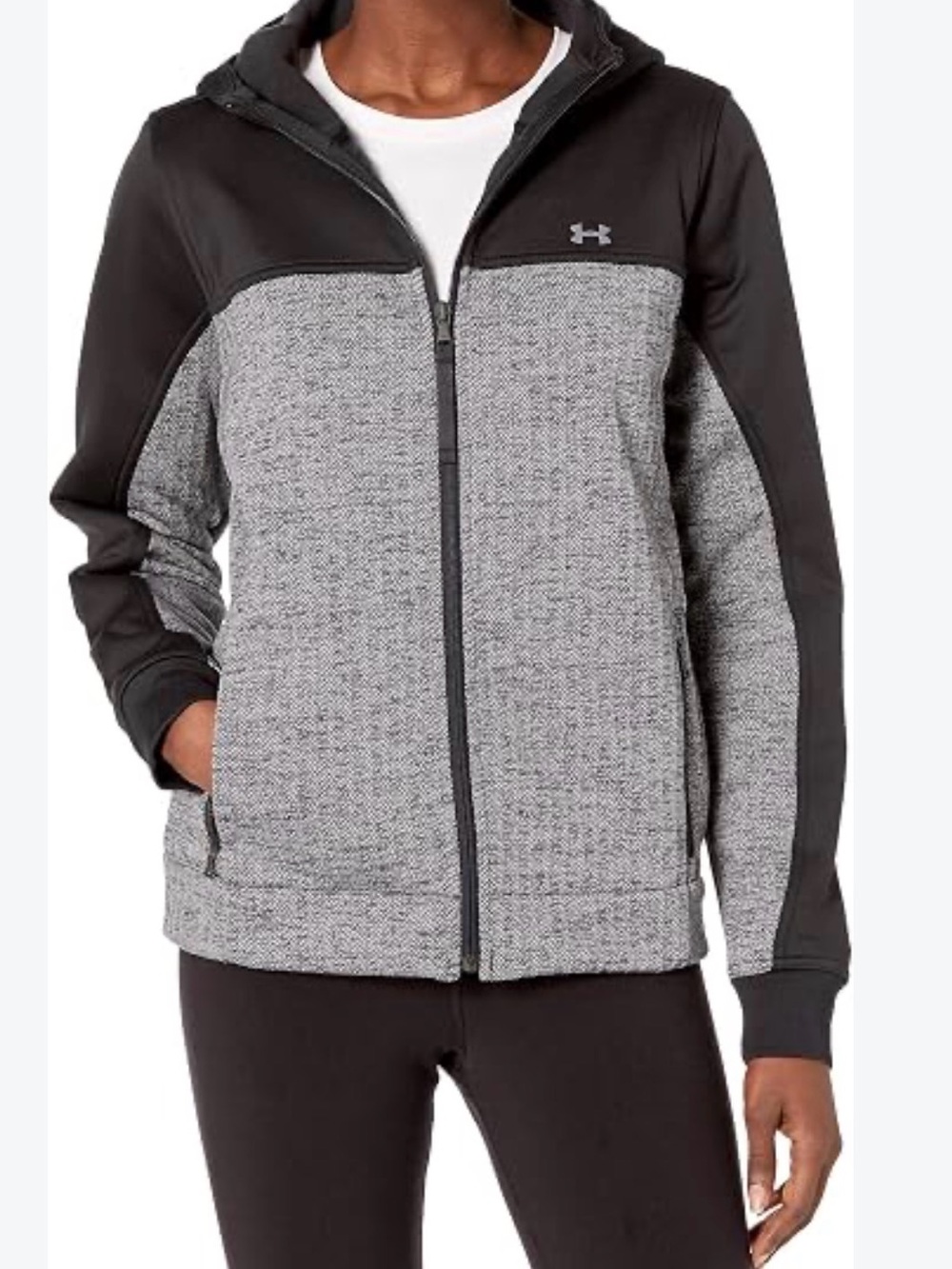 Under Armour Two-Tone Gray & Black Full Zip Hoodie